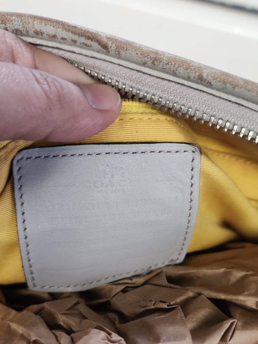 Coach White Crossbody with Orange and Yellow Stripe Detail - Picture 14 of 16